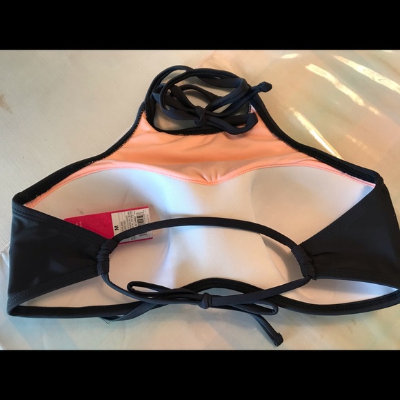 Xhilaration Grey w Pink Lining Laser Cut Swimsuit - Picture 5 of 9